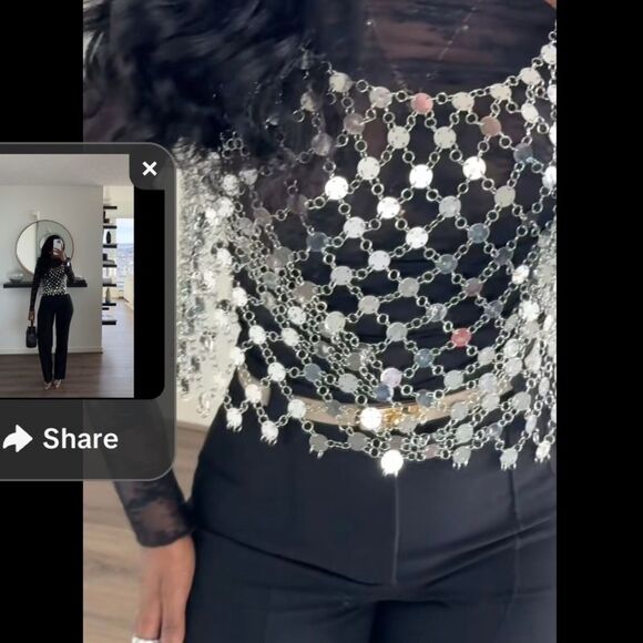 Zara NWT jewel crop top 4813/308 - Picture 5 of 10